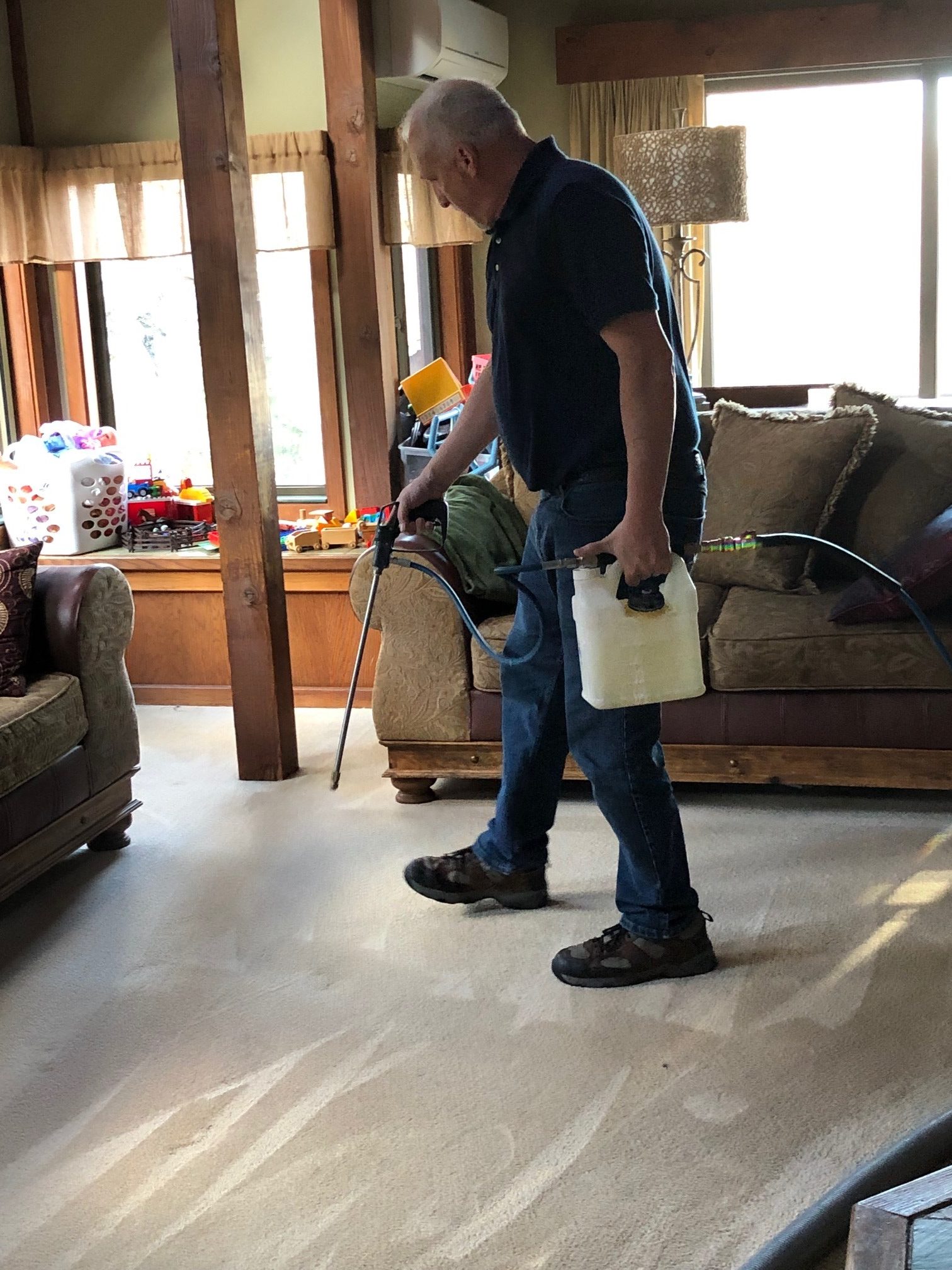 spraying carpets