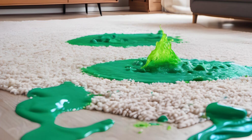 Dried slime in carpet